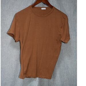 Son of a Tailor Brown Merino Wool Short Sleeve Tee